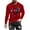 Red, variant on Fashionable Mens Printed Top with Long Sleeved Round Neck and Smiling Face Printed Top/Shirt