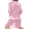 thumbnail image 4 of LOVZFMLL Robes for Women Satin Shawl Collar Ultra Soft Cozy Bathrobe Lace Knee Length Sleepwear Robe Casual Ladies Loungewear, 4 of 4