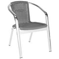 thumbnail image 3 of SAFAVIEH Wrangell Outdoor Patio Stacking Arm Chair, Grey, Set of 2, 3 of 7