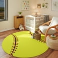 thumbnail image 2 of ZENELESS Kids Circle Area Rug,Softball Print Children Carpet,Non Slip Soft Playmat Rug for Playroom Children Toddlers Bedroom(47" Diameter Round), 2 of 10