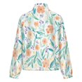 thumbnail image 6 of Jackets for Women Winter Coat Jackets Flannel Stand Collar Jacket(Peach Watercolor Floral Seamless Pattern,Size:S-4XL), 6 of 7