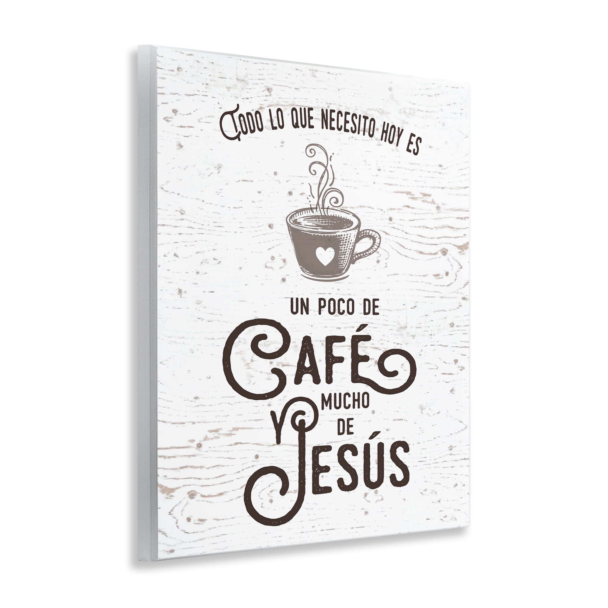 Stupell Industries Café y Jesús Religious Quotes and Sayings Painting Unframed Art Print Wall Art, 11 x 14