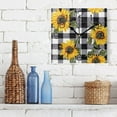 thumbnail image 3 of Sunflower with Black White Plaid Wall Clock 7.78" Non-Ticking Silent Battery Operated for Home Bedroom Office Kitchen Living Room, 3 of 10