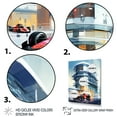 thumbnail image 3 of Designart "Sports Car Race at 24 Hours Le Mans in France" Architecture Framed Wall Art - Modern Blue Race Tracks Living Room Framed Canvas Art, 3 of 6