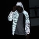 thumbnail image 2 of Abrigos de chaqueta con capucha reflectante con cremallera de trinchera luminosa informal a rayas para hombre Pompotops oipoqjl29805, 2 of 9