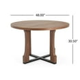 thumbnail image 3 of UHOMEPRO 48" Round Dining Table, Farmhouse Kitchen Table for 4, Wooden Circle Dinner Room Table for Dining Room, Kitchen and Living Room, Easy Assembly, Walnut (Chairs Not Included), 3 of 8