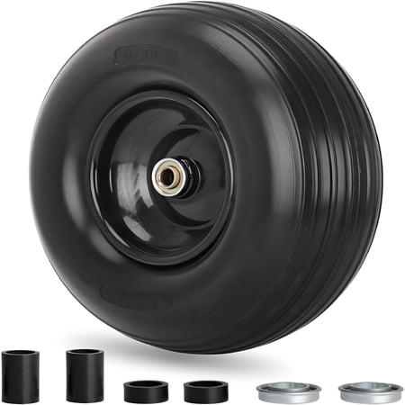 LADYGYM 13"Wheelbarrow Tire,4.00-6 Flat-Free Solid Tire and Wheel,With 5/8"Or 3/4"Bearings,1.75"Centered Hub for Wheelbarrow/Wagon/Trolley/Garden Scooter Cart