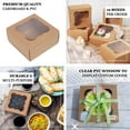 thumbnail image 3 of Efavormart 12 Pack | 6"x6"x3" Brown Cake Boxes with Window, Disposable Bakery Box for Pastries, Cookies, Pie, Cupcakes, 3 of 11