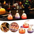 thumbnail image 1 of Fiudx Vela Fantasma de Halloween, Diseño Adorable con Sombrero de Bruja y Calabaza, Bases de Colores Naranja y Morado, Perfecta para Decoración Del Hogar, Centros de Mesa de Fiesta, Ambiente Acogedor, 1 of 5
