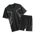 thumbnail image 3 of TMOYZQ Mens 2 Piece Outfit Active Quick Dry Crew Neck T Shirts and Shorts Set Athletic Running Gym Workout Shorts Sets, 3 of 7