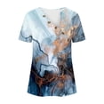 thumbnail image 4 of Raeneomay Plus Size Tops for Women Women's Short Sleeved Daily Casual Printed V-Neck Button Top T-Shirt, 4 of 5