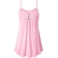 thumbnail image 1 of Camisola informal de verano con escote en V y tirantes finos plisados para mujer, 1 of 6