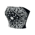 thumbnail image 3 of MixMatchy Women's Causal Paisley Print Strapless Basic Tube Top, 3 of 4