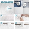 thumbnail image 3 of No Hook Shower Curtain with Built-in Rings - Navy Blue Grey Washable Waterproof Fabric Bathroom Curtains for Hotel,Rentals, Stall 36 X 78 Inch , Ombre Modern Abstract Art, 3 of 9