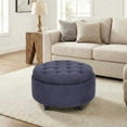 thumbnail image 5 of COLAMY Fabric Round Storage Ottoman, Multi-Functional Footrest and Coffee Table with Reversible Tray Lid,Blue, 5 of 9
