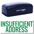 thumbnail image 1 of Large Pre-Inked Insufficient Address Stamp, Slim 1854, Ultra Slim Design, Impression Size 1-13/16" by 2-1/2", Up to 25,000 Impressions - Green Ink, 1 of 10