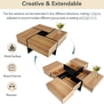 thumbnail image 3 of Extendable Square Coffee Table with Hidden Compartments | Adds Functionality to Living Room, 3 of 6