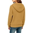 thumbnail image 7 of asjyhkr Girls Knitted Hoodies Long Sleeve Pullover Ribbed Soft Comfy Everyday Wear Teens 1/4 Button Fall Fashion Tops(14-15 Years,Yellow), 7 of 7