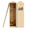 thumbnail image 1 of Single Bottle Wooden Wine Box with Lid Decorative Wood Grain Reusable Wine Storage Box, 1 of 12