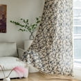 thumbnail image 6 of Seasonwood Vintage Rose Curtains for Dining Room Living Room, Semi-Blackout Linen Rod Pocket Curtains,Beige,52" x 72", 6 of 7