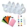thumbnail image 5 of Tnobhg Cat Masque DIY Set White Paper Cat Masque with Eye Mesh Faux Fur Unfinished Cat Masque for Kids Adults DIY Painting, 5 of 8