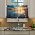 thumbnail image 5 of Coolnuti Sunset Beach Valances for Windows 24 Inch Small Window Blackout Valance Curtains Rod Pocket Window Curtains Treatment for Kitchen Bathroom Cafe, 1 Panel Home Decor, 5 of 7