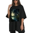 thumbnail image 4 of Plus Size Shirt for Women Black Tops for Women Short Sleeves Shirt for Women T Shirt Crewneck Shirt for Women XL, 4 of 5