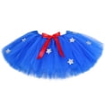 thumbnail image 4 of Falda de tul azul esponjosa con estrellas de Wonder Girl para fiesta de cumpleaños de niña pequeña, tutú para niños, disfraces de superhéroe de Halloween, 4 of 5