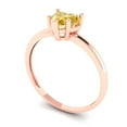 thumbnail image 2 of 1.25 ct Heart Cut Natural Citrine Solitaire 18K Rose Gold Womens Engagement Ring, 2 of 5