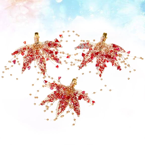 ELAYARD 3PCS Bridal Hair Pieces Red Alloy Elegant Hair Jewelry for Women Weddings