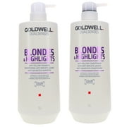 Goldwell Dualsenses Blondes & Highlights Anti-Yellow Shampoo 33.8 oz & Dualsenses Blondes & Highlights Anti-Yellow Conditioner 33.8 oz Combo Pack