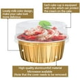 thumbnail image 4 of 100 Pieces 125 ml Muffin Liners Cups with Lids and Spoons Set,5 oz Reusable Aluminum Foil Cupcake Ramekins,Mini Disposable Spoons for Muffin Pie Desserts Pudding (Gold), 4 of 7