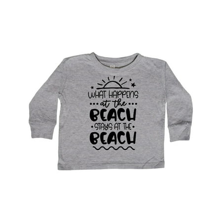 

Inktastic Spring Break What Happens at the Beach Stays at the Beach Gift Toddler Boy or Toddler Girl Long Sleeve T-Shirt