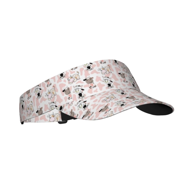 Fotbe Cute Cartoon Cows Visera Deportiva con Diseño, Gorra Abierta Ajustable de Algodón para Mujer y Hombre