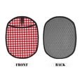 thumbnail image 2 of Pofeuu Red Checkboard Print Silicone Pot Mat Mitten With Hanging Loop Heat Resistant Oven Mitts Non-Slip Bbq Baking Smoking Potholders, 2 of 7