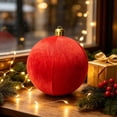 thumbnail image 2 of Clearance Large Velvet Christmas Ornament Ball, 24 Inch Inflatable PVC Xmas Decoration Ball with Gold Cap, Oversized Holiday Decor for Christmas Indoor Outdoor Party Display, 2 of 6