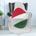 thumbnail image 4 of Hungary Soft Flannel Fleece Blanket, Hungarian Flag Symbolic National Emblem Eastern Europe Country Theme, Cozy Plush for Indoor and Outdoor Use, 60" x 80", Jade Green White and Red, by Ambesonne, 4 of 5