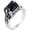 Silver Black, variant on Unisex's Stainless Steel Classic Personalized Simple Unique Retro Trend Stone Ring, US Sizes 7-12