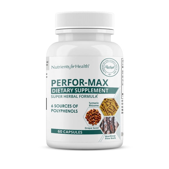 Rawleigh Perfor-Max Capsules, Super Herbal Supplement with 6 Sources of Polyphenols, 60 Count