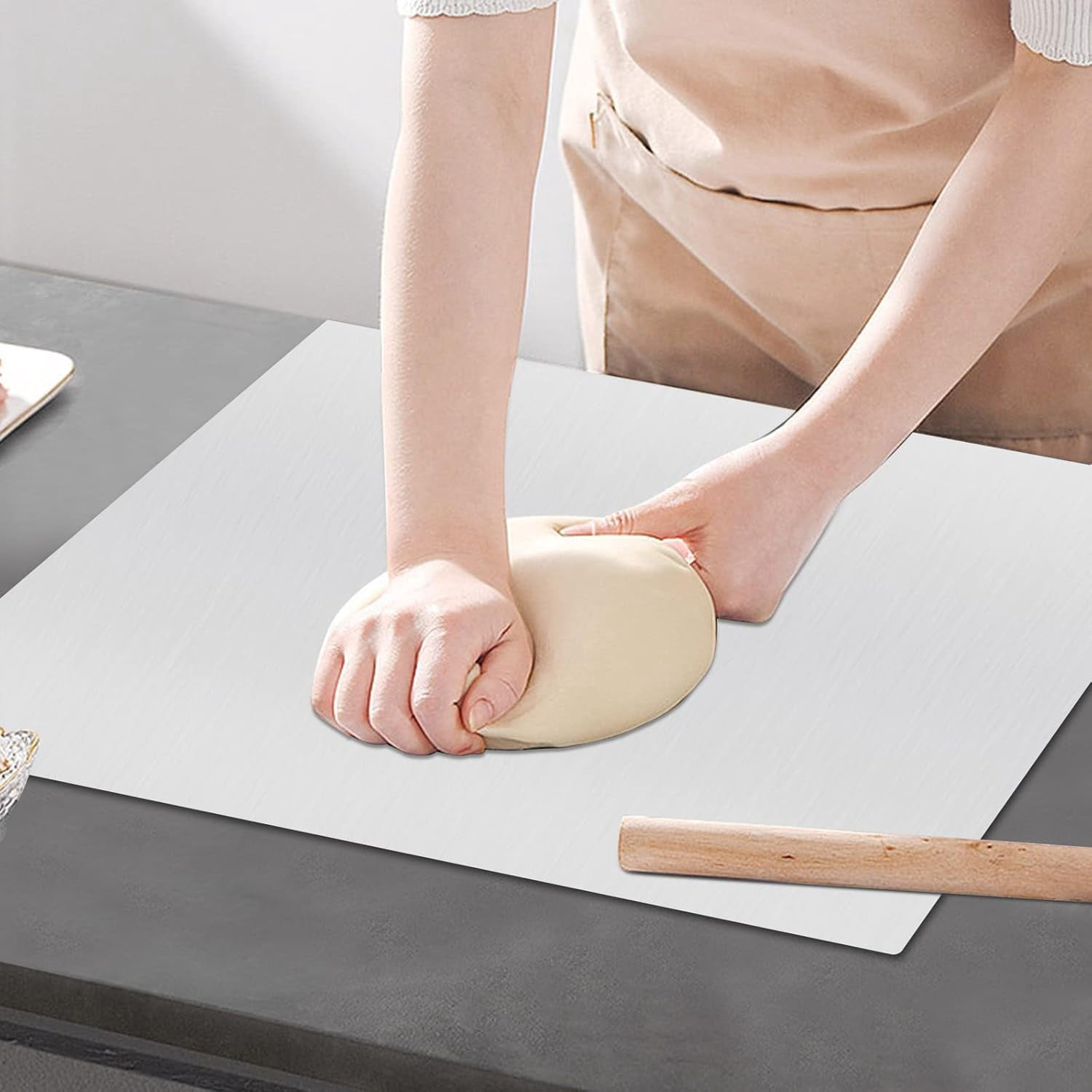 Cutting Boards, 27.6" X 19.7" Large 304 Stainless Steel Cutting Chopping Boards, Non Stick Thick Board for Kitchen, Pastry Board for Meat, Vegetables, Bread