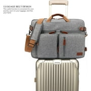 Convertible Backpack Messenger Shoulder bag Laptop Case Handbag Business Briefcase Multi-functional Travel Rucksack Fits 17.3 Inch Laptop For Men/Women (Grey)