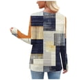 thumbnail image 5 of jobturf Long Sleeve Tunic Tops for Women Dressy Casual Asymmetric Square Neck Plaid Shirts Fall Spring Fashion Decorative Buttons Blouses, 5 of 7