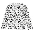 thumbnail image 4 of Bnwani Valentines Long Sleeve Toddler Shirts Girls White Crew Neck Casual Cute Heart Printed Tops 9 Years, 4 of 7