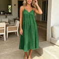 thumbnail image 4 of Tqcoqu Women's Spaghetti Strap V Neck Midi Dress with Side Pockets,2026 Loose Casual Summer Tank Dresses,Green Women's S-XXL, 4 of 6