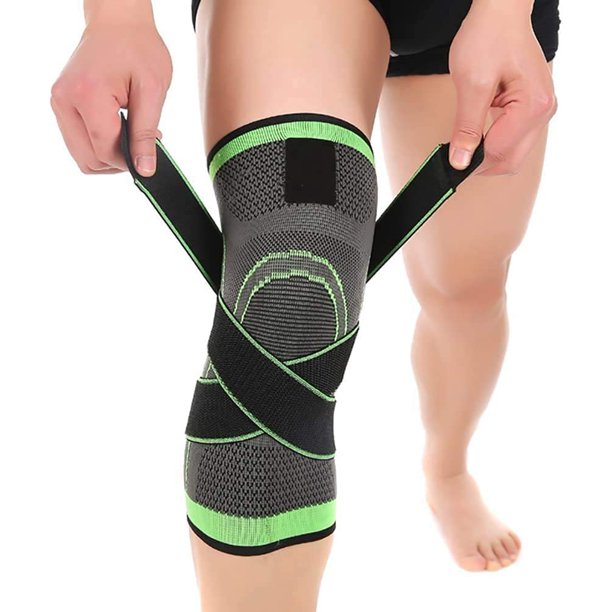 1 Uds cinta de protección de rodilla de punto, baloncesto fútbol Fitness correr caminar rodillera antideslizante con soporte de rodilleras de corbata Namotu CZYD-ZC27-3