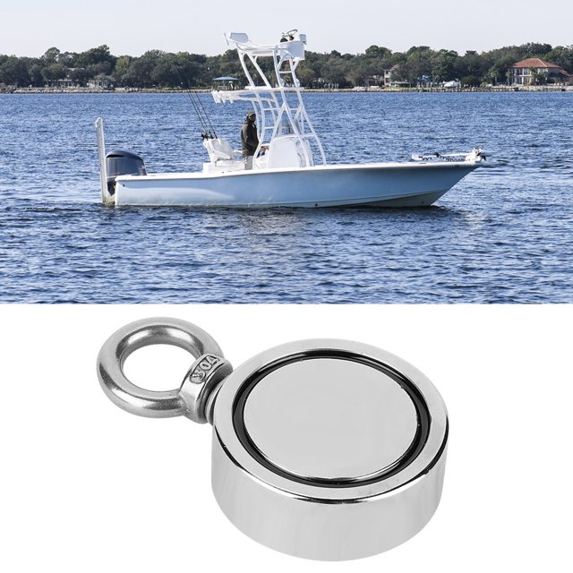 Akozon Neodymium Fishing Magnets With 10M Rope 300KG Strong Pull Sea Fishing Hunting Salvage Recovery