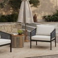 thumbnail image 3 of LuxenHome Outdoor Black Steel with PE Rattan Armchairs with Cushions, Set of 2, 3 of 10
