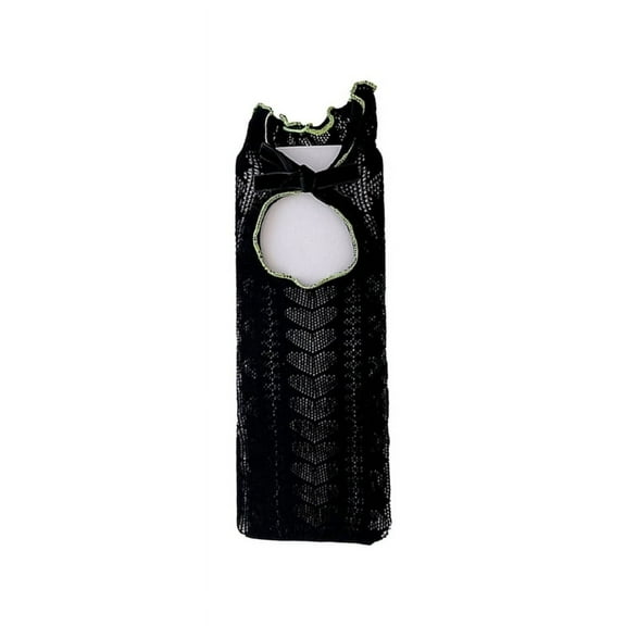 Milue Women Jk Uniform Vintage Bowknot Hollow Out Mesh Lace Frilly Middle Calf Socks