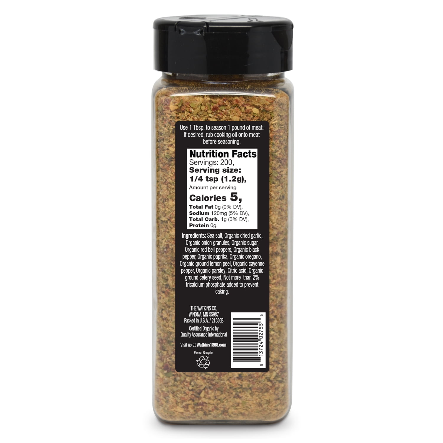 (2 pack) Watkins Organic Grilling Chicken Seasoning, 8.4 oz
