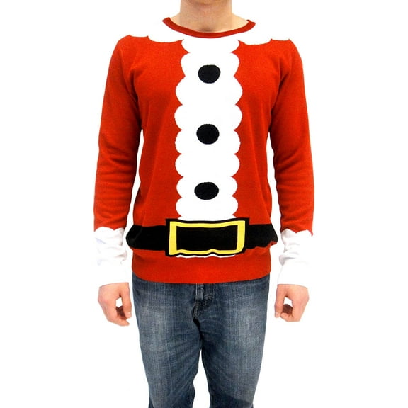 Ugly Christmas Sweater Santa Claus Adult Red Costume Sweater